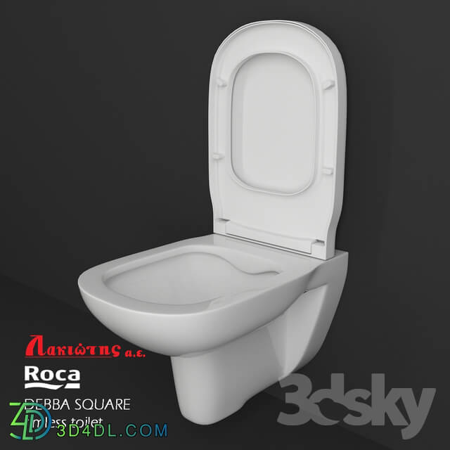Toilet and Bidet - ROCA DEBBA SQUARE rimless hanged toilet