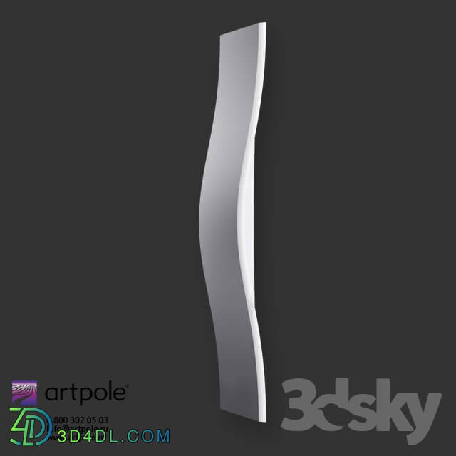 3D panel - OM Gypsum 3D panel SURF LED by Artpole