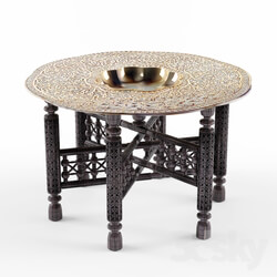 Table - Benares brass tray table 