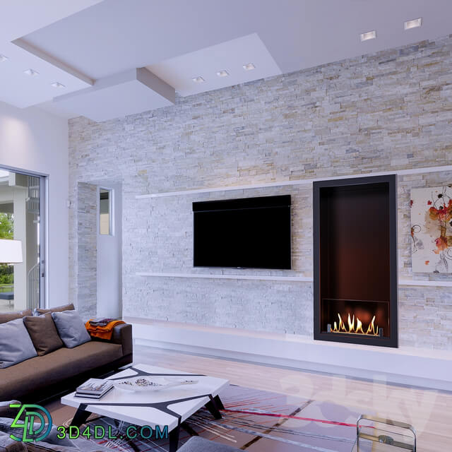 Fireplace - Built-in vertical biofireplace _ fireplace _SappFire_