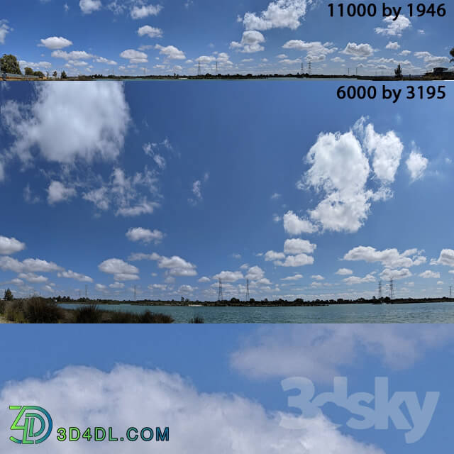 Panorama - blue sky with clouds version 3