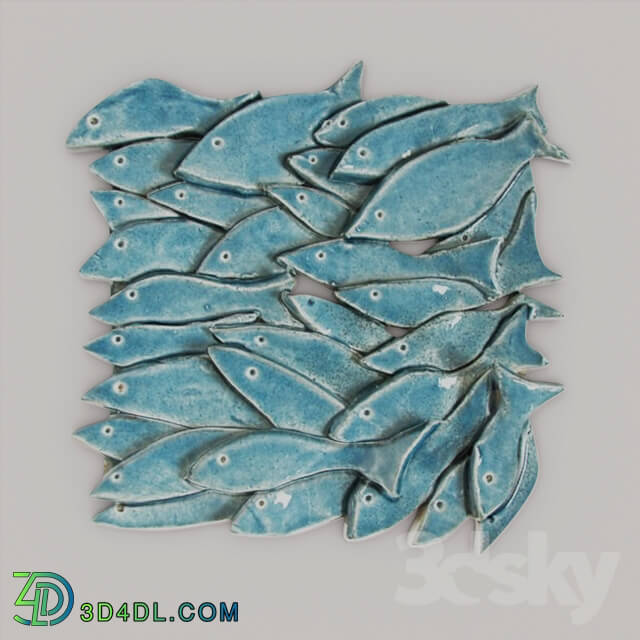 Other decorative objects - Ceramic panel _Fish_