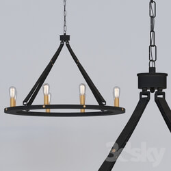 Ceiling light - Leather Strap Mixed Metals Chandelier 