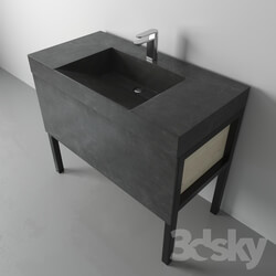 Wash basin - Iceberg concrete sink on a metal base with drawer 
