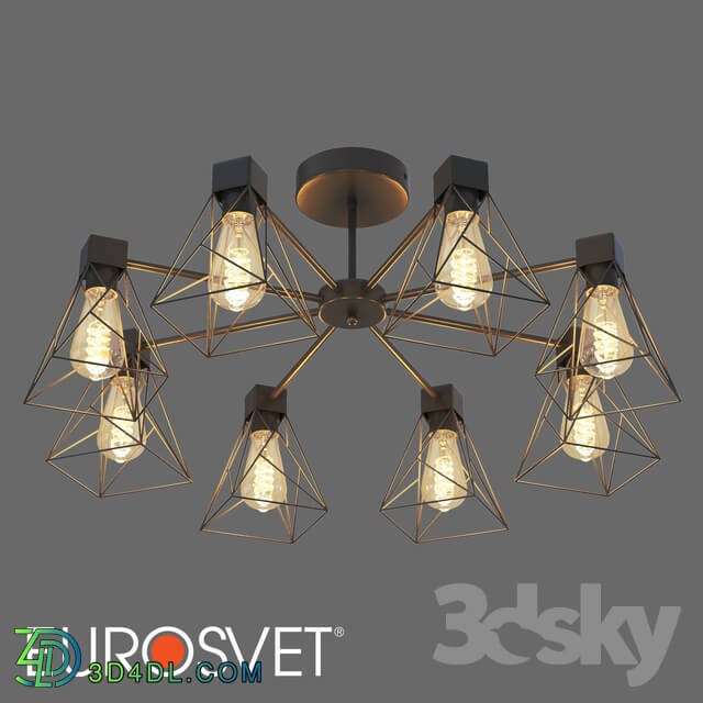 Ceiling light - OM Ceiling chandelier in the loft style Eurosvet 70107_8 Trappola
