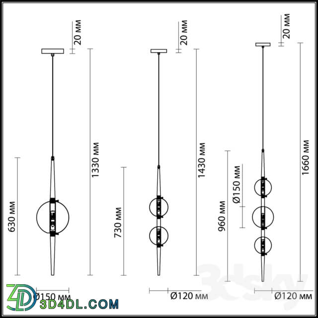 Ceiling light - Suspension ODEON LIGHT 4683_1_ 4683_2_ 4683_3 LAZIA