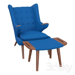 Arm chair - Carrera Wingback Chair and Ottoman 