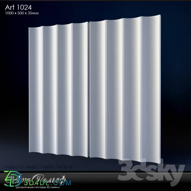 3D panel - Plaster 3d panel Art-1024 from Art Relief