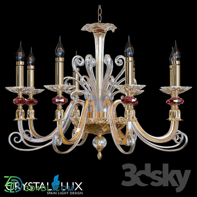 Ceiling light - Catarina SP6 Gold _ Transparent-Cognac