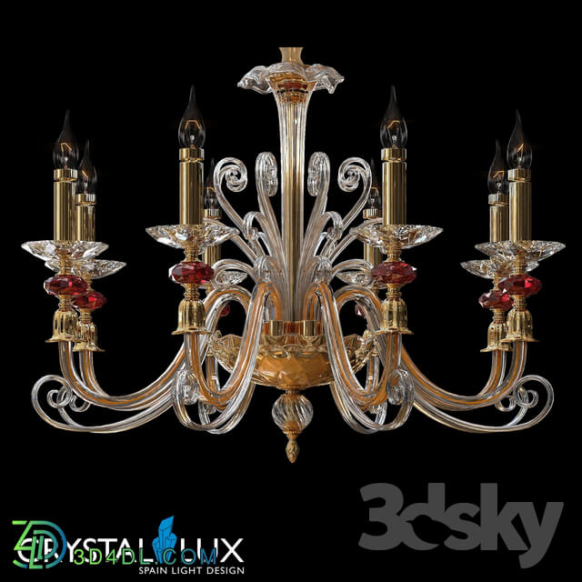 Ceiling light - Catarina SP8 Gold _ Transparent-Cognac