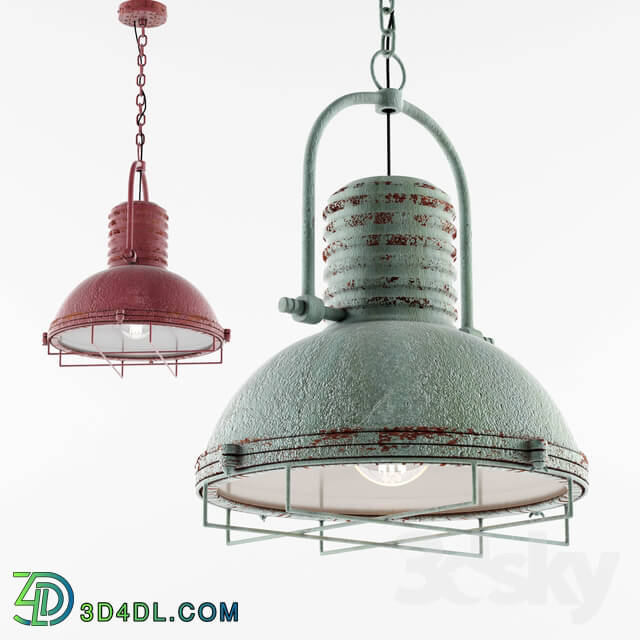 Ceiling light - Kalalou Antique Pendant Light With Glass And Wire Cage