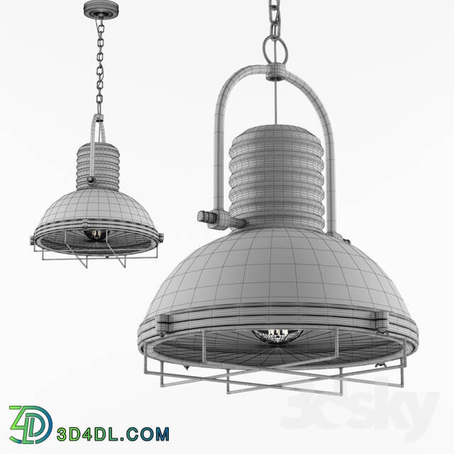 Ceiling light - Kalalou Antique Pendant Light With Glass And Wire Cage