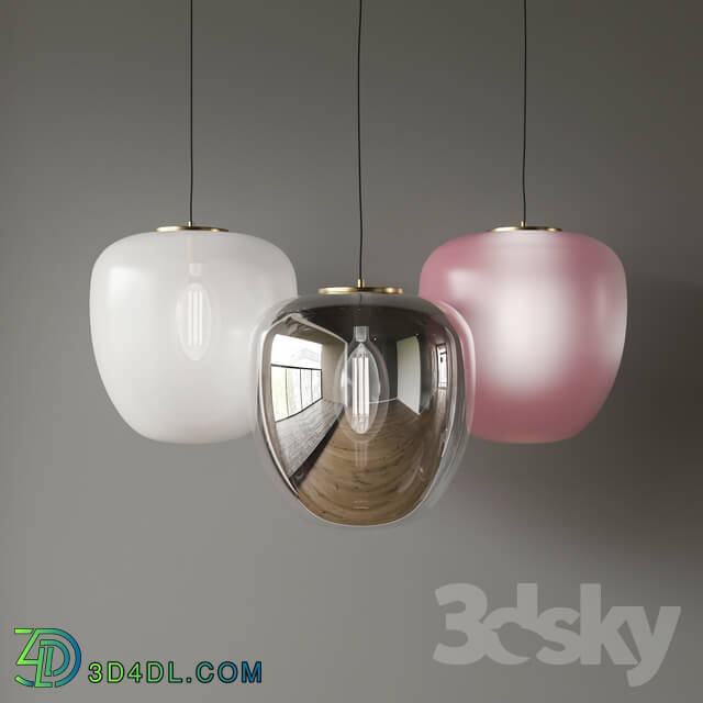 Ceiling light - Hubsch pendant lamp glass rosebrass whitebrass smokebrass