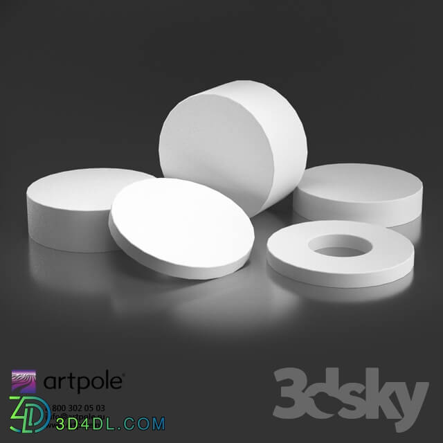 3D panel - OM Gypsum 3D Panel Elementary DISK by Artpole