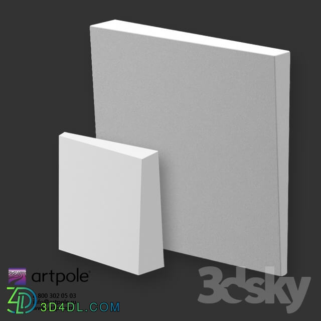 3D panel - OM Gypsum 3D Panel Elementary KVADRO by Artpole