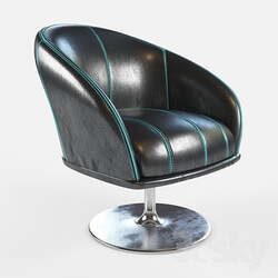 Arm chair - Armchair black leather 
