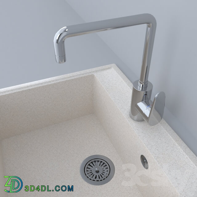 Sink - Stone sink with mixer