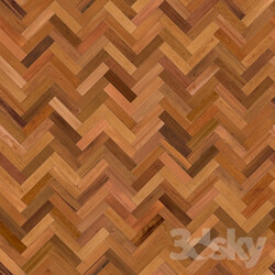Floor coverings - Herringbone colorful wooden parquet 