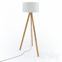 Floor lamp - Tripod Wood Floor Lamp 