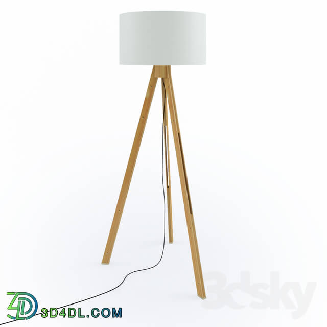 Floor lamp - Tripod Wood Floor Lamp