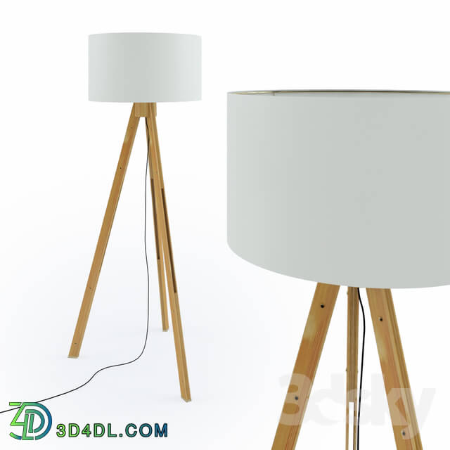 Floor lamp - Tripod Wood Floor Lamp