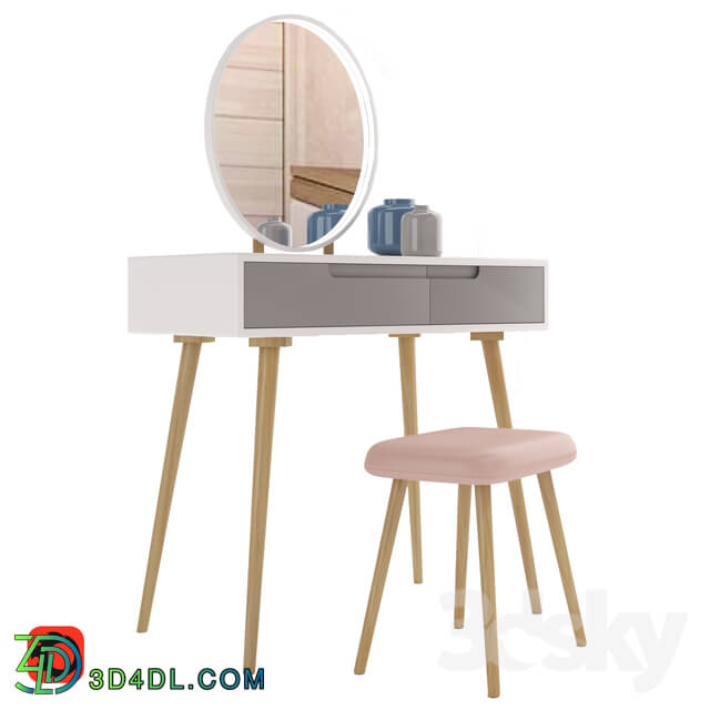 Other - Dressing Table Dressing Table _ Stool Set Makeup Vanity Led Mirror Organizer Drawers Wood Desk