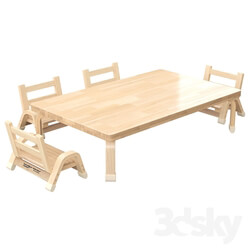 Table _ Chair - Kids 5 Piece Writing Table and Chair Set 