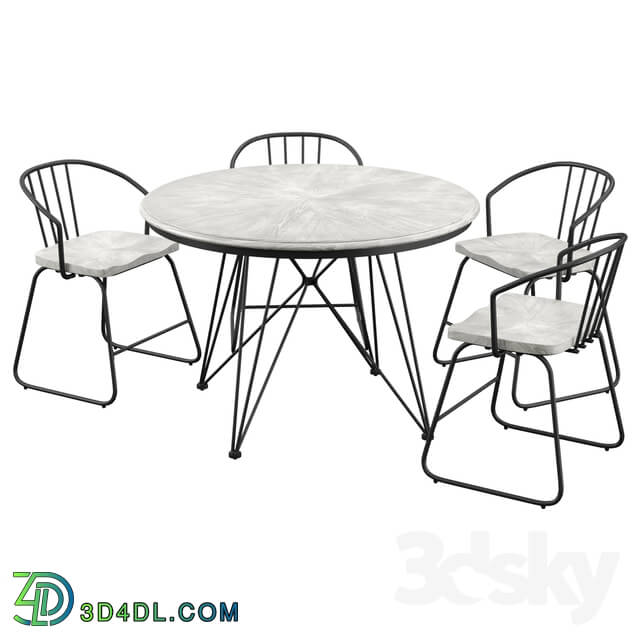 Table _ Chair - Timmins Iron 5 Piece Dining Set