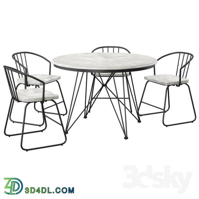 Table _ Chair - Timmins Iron 5 Piece Dining Set