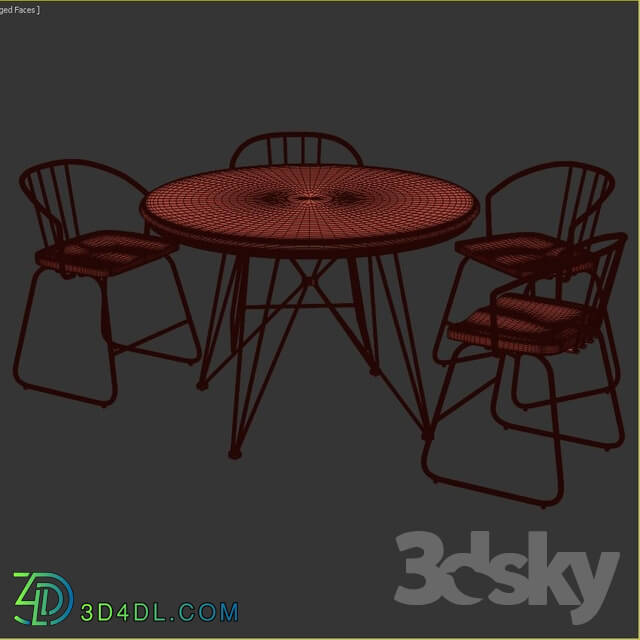 Table _ Chair - Timmins Iron 5 Piece Dining Set