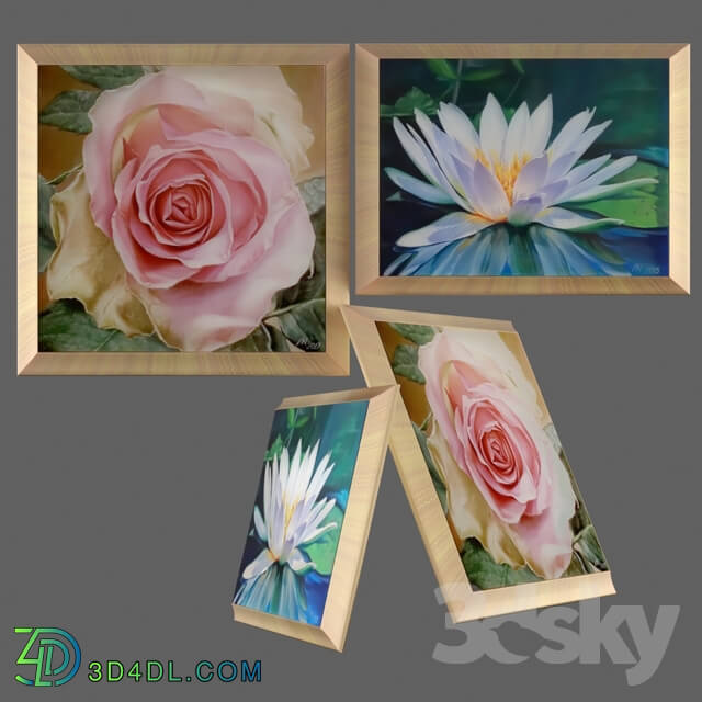 Frame - Paintings Rose and Water Lily