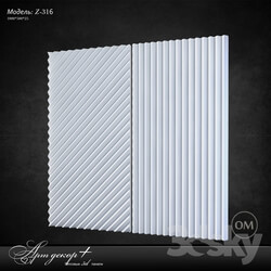 3D panel - Gypsum 3d panel Z-316 by Artdecor 