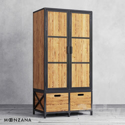 Wardrobe _ Display cabinets - OM Wardrobe Factoria with wooden doors Moonzana 