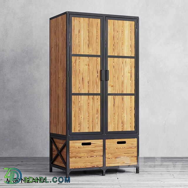 Wardrobe _ Display cabinets - OM Wardrobe Factoria with wooden doors Moonzana