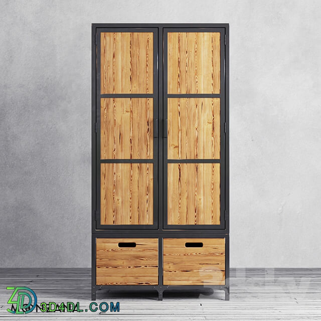 Wardrobe _ Display cabinets - OM Wardrobe Factoria with wooden doors Moonzana