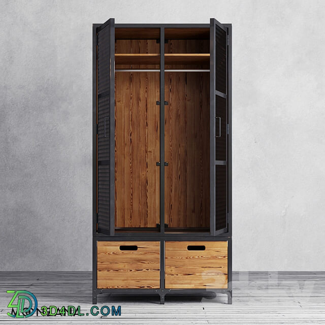 Wardrobe _ Display cabinets - OM Wardrobe Factoria with mesh Moonzana