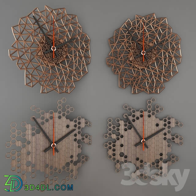 Watches _ Clocks - Honeycomb _ _ _ Laser_cut_Wood_Wall_Clock