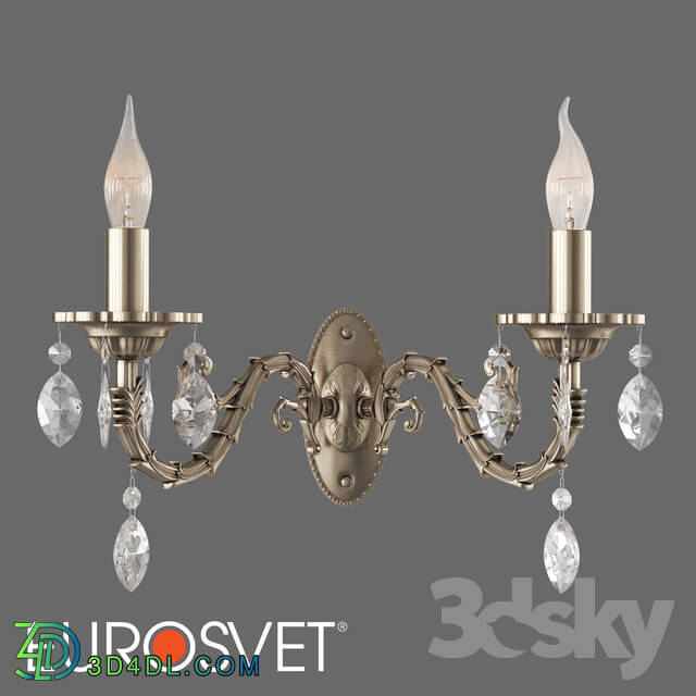 Wall light - OM Classic wall lamp with crystal Eurosvet 10102_2 Favola