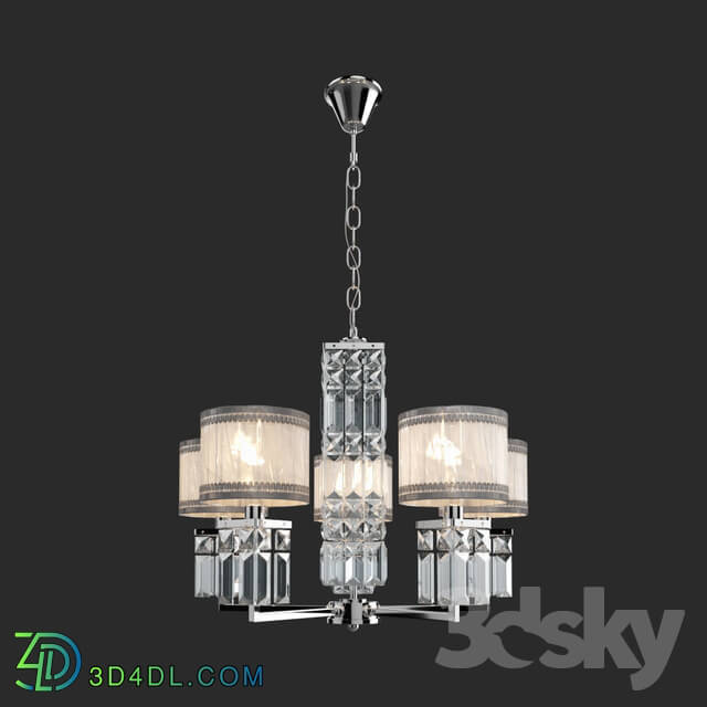 Ceiling light - OM Crystal pendant chandelier Eurosvet 10099_5 Zaffiro chrome