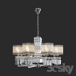 Ceiling light - OM Suspension chandelier with lampshades Eurosvet 10099_8 chrome Zaffiro 