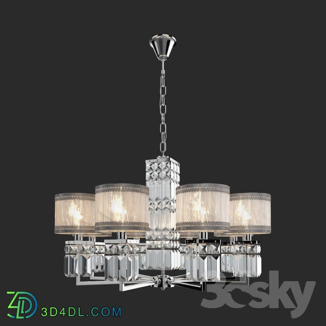 Ceiling light - OM Suspension chandelier with lampshades Eurosvet 10099_8 chrome Zaffiro