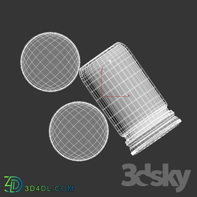 Food and drinks - 3d model of a set of cans with jam and honey