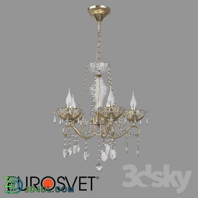 OM Crystal pendant chandelier Eurosvet 10103 5 bronze Teodore