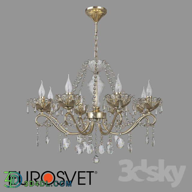 Ceiling light - OM Crystal pendant chandelier Eurosvet 10103_8 bronze Teodore