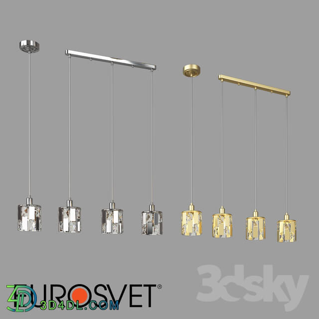 OM Pendant lamp with crystal Eurosvet 50101 1 and 50101 3 Scoppio