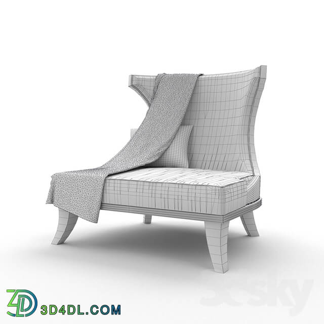 Arm chair - Ebony Neoclassical Armchair