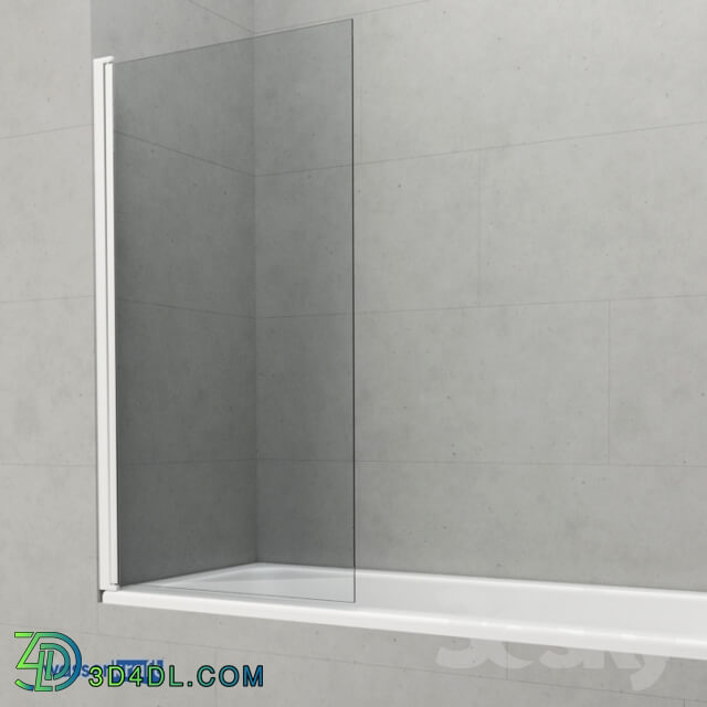 Shower - Glass curtain on a bathtub_Berkel 48P01-80WHITE_OM