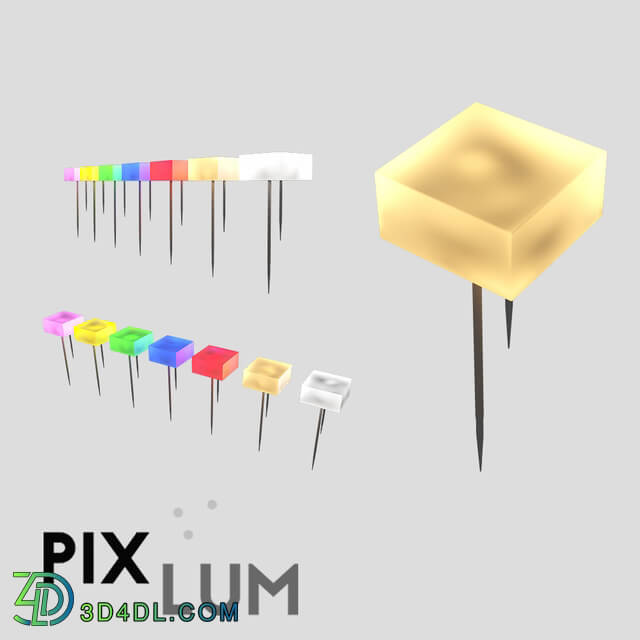 Spot light - OM PIXLED spotlights - pixels with PIXCAP caps Cube 1_2 _Starry sky_ for conductive panels PIXLUM