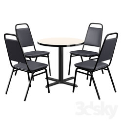 Table _ Chair - Square Breakroom Table and Chair Set 