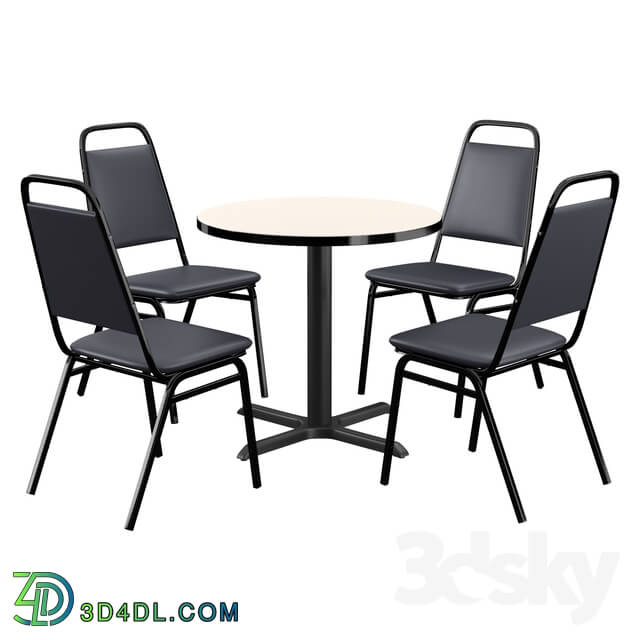 Table _ Chair - Square Breakroom Table and Chair Set